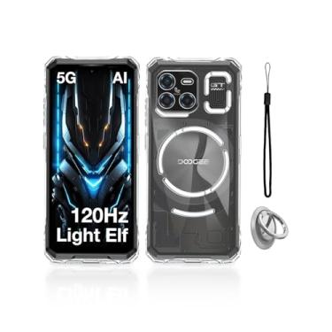 Imagem de KONXISA Capa para DOOGEE Blade GT AI 5G, capa de telefone com fivelas e cordões, capa protetora de material TPU premium, capa protetora com arranhões e impressões digitais, transparente