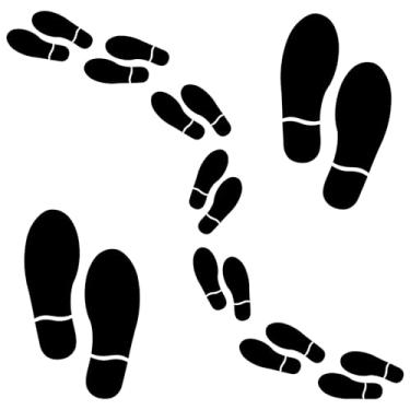 Imagem de Sibba 25 pares de adesivos de calçados de PVC para pegadas, pés de distância, piso, parede, escadas, adesivos de pegada, marcadores pontuais, sapatos de chão, decalque para pisos, guia de alinhamento