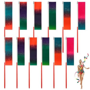 Imagem de Pacote com 12 fitas de dança para crianças, aula de dança, festa de aniversário, ginástica, lembrancinhas de festa de princesa (gradiente)