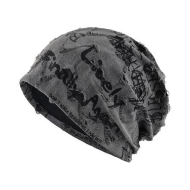 Imagem de Gorros Unissex Vintage Com Estampa De Letras Desgastadas, Forrados Com