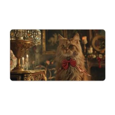 Imagem de FoRes Tapete de rato nobre de gato fofo com base de borracha antiderrapante para jogos, acessórios de computador portátil, suprimentos para escritório, casa, 40 x 75 cm, estilo
