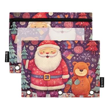 Imagem de Wassud Happy Christmas Pacote com 2 Pastas de Fichário Pastas de Bolso com 3 Furos, Pasta Organizadora de Fichários para Casa, Escritório