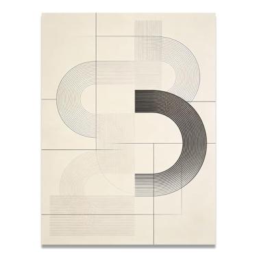 Imagem de LKXGRRSFG Tela abstrata minimalista da Solitary Point: Paleta neutra de formas geométricas para decoração de quarto minimalista 80 x 120 cm sem moldura