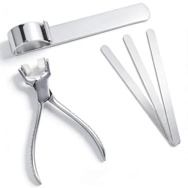 Imagem de SHANGNIULU Ferramenta profissional de dobra e gabarito, kit de moldagem de metal de 3 peças com alumínio em branco para pulseiras, punhos e suprimentos de artesanato personalizados DIY