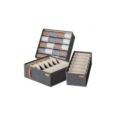 Imagem de Organizador Para Gavetas, TNT, Cinza, 32x32x10 cm, Dobrável, Para Roupas Íntimas e Meias, 188g