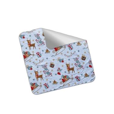 Imagem de Adesivos Natalinos Redondos 25 Unidades Com Estampa De Veado E Natal - Tamanho 30x30cm