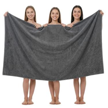 Imagem de REDKISS Pacote com 1 lençol de banho jumbo, toalha de banho grande de microfibra de 101 x 203 cm para banheiro, extra grande e leve, de secagem rápida, super macia e absorvente, perfeita para se