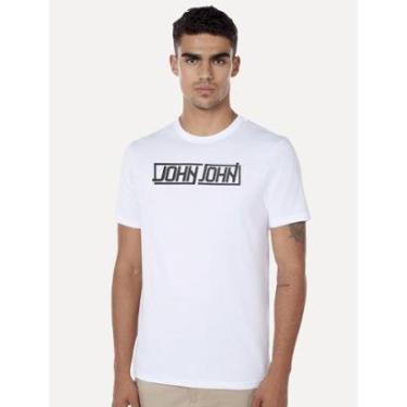 Imagem de Camiseta John John Masculina Regular Outdoor Logo Branca-Masculino