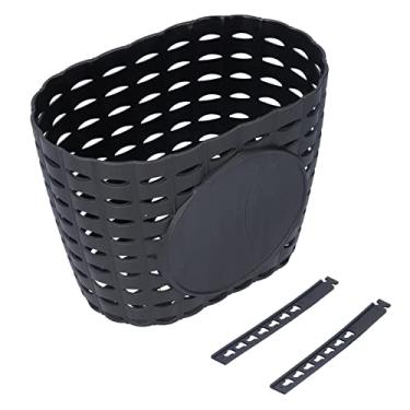 Imagem de GLOGLOW Cesta de Bicicleta Cesta de Bicicleta Infantil, de Guiador de Plástico para Crianças, Design Tecido à Mão, para Bicicletas e Scooters, Necessidades Diárias de 12x15x20cm (Preto)