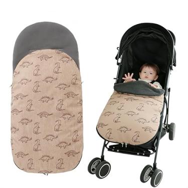 Imagem de Saco de dormir para carrinho de bebê de inverno: impermeável à prova de vento forro de lã grossa bolsa universal para carrinho de bebê acessório para clima frio (marrom)