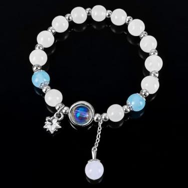 Imagem de Pulseira Lucky para mulheres e homens, joia de pedra preciosa olho de gato sintética retrô, um presente atencioso para entes queridos, Adjustable, Vidro, Sem Pedra Preciosa