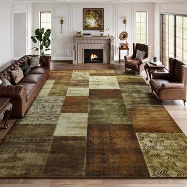 Imagem de DweIke Tapetes geométricos modernos 20 x 25 cm, tapete lavável perfeito para sala de estar, quarto, quarto de crianças, berçário, resistente a manchas e tapete antiderrapante para cozinha, sala de