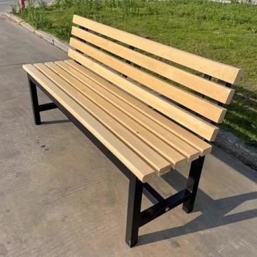 Imagem de Banco ao ar livre, banco de jardim para 2 pessoas. Banco de pátio para todos os climas, para varanda, pátio e jardim (tamanho: 120 cm/47 pol, cor: cor tronco)