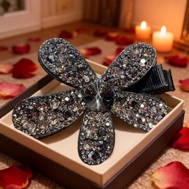 Imagem de Grampo de cabelo com strass | Acessórios de presilhas florais 3D de strass | Grampo de cabelo com flores brilhantes | para mulheres, meninas, casamento, reunião, formal, feriado, dia a dia