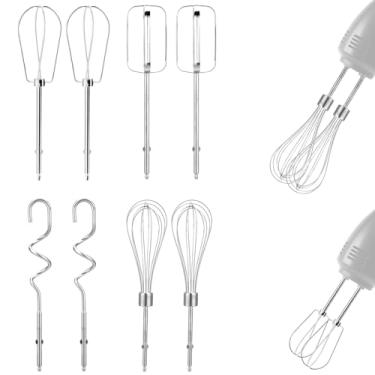 Imagem de 8un Acessórios Batedeira Mão, 4 Estilos Prata Aço Inoxidável Batedeira Manual Pequenos Eletrodomésticos Cozinha Suprimentos Compatíveis com BLACK & DECKER para Substituição de Liquidificador