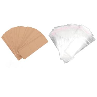 Imagem de BAFOVY Conjunto de Manga de Marcador, Cartões de Exibição Kraft de 200 Unidades e Sacos Adesivos Transparentes, para Marcadores Artesanais e Embalagens Artesanais