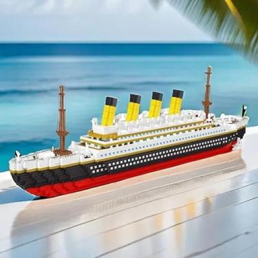 Imagem de 3086 peças Titanic Luxury Cruise Ship Building Blocks Model – Quebra-cabeça 3D para coordenação olho-mão, brinquedo de montagem de tamanho extra grande de alta dificuldade, um quebra-cabeça divertido
