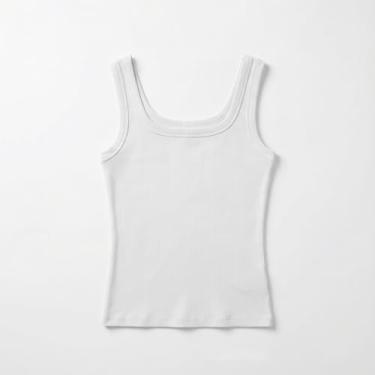 Imagem de Regata de gola redonda sem mangas em corte justo