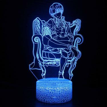 Imagem de Luz noturna LED 3D Attack on Titans Levi`s Ackermans Color C