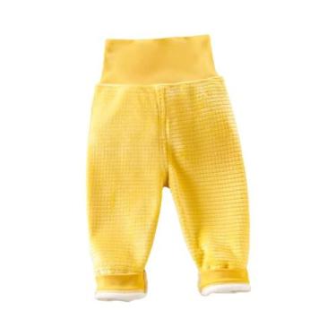 Imagem de Calças Térmicas De Fleece De Cintura Alta Para Bebês, Pijamas De Cor S