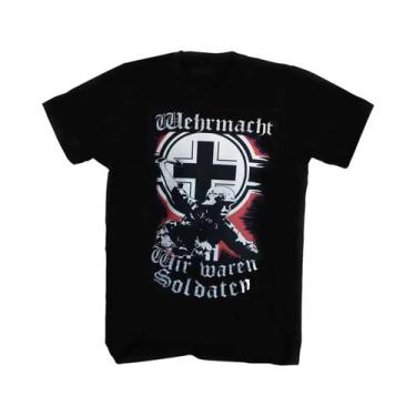 Imagem de Camiseta plus Size Wehrmacht 100% Algodão Gola Redonda Manga Curta Cas