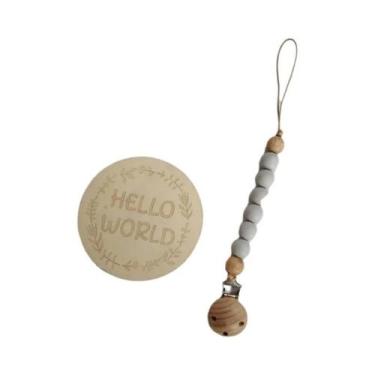 Imagem de Clipe De Chupeta De Silicone Cor Madeira Para Bebê, Mordedor Infantil,