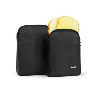 Imagem de Moyad Sacos de sanduíche reutilizáveis, pacote com 2, bolsa de lanche isolada, sem BPA, lancheira para homens e mulheres para piquenique, viagens, escritório (preto)