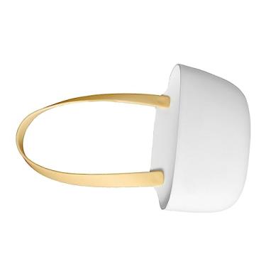 Imagem de Naroote Rack de Drenagem de Pia, Cesta Suspensa, Grande Capacidade, Macio, Flexível, para Pia de Cozinha, Armazenamento de Banheiro (Branco Amarelo)