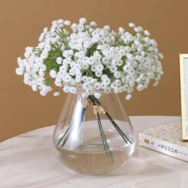 Imagem de 3 peças de flores artificiais coloridas de Gypsophila simulação céu completo ramo de flores de estrela DIY guirlanda arranjo floral decoração de casa (branco - 3 peças)