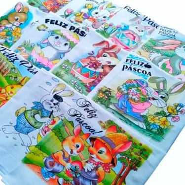 Imagem de Pano De Prato Pascoa C/ Glitter 0,45 X 0,71Cm 12Und Branco