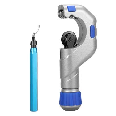 Imagem de DOMINOX Kit de ferramentas para cortador de tubos de 5 a 50 mm de diâmetro externo, cortador de tubos com ferramenta de rebarbação para cobre, latão, alumínio e aço inoxidável, conjunto de cortadores