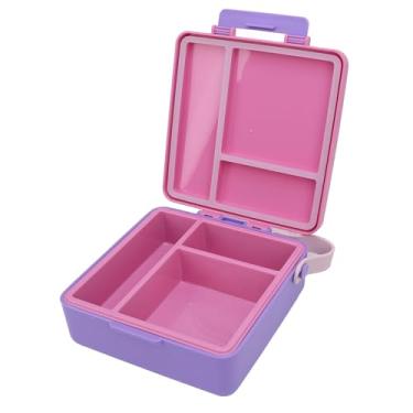 Imagem de aqxreight Recipiente de Almoço para Salada ABS PP Selado Lancheira Portátil para Armazenamento de Alimentos Com Tampa e Alça para Lanches Frutas Rosado e Roxo é um Almoço Resistente que Promove