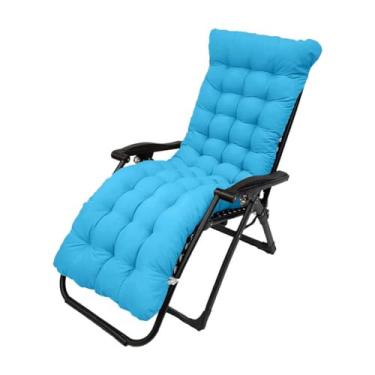 Imagem de Almofada para espreguiçadeira de pátio, almofadas de cadeira reclináveis de 154,9 cm, almofadas de cadeira, espreguiçadeira acolchoada mais grossa para escritório em casa ao ar livre (azul celeste)