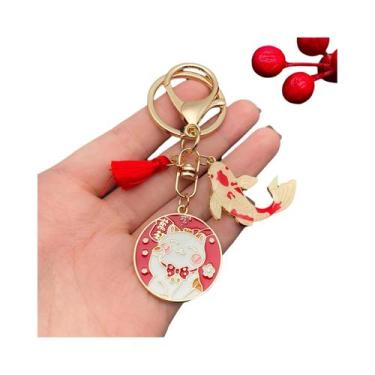 Imagem de Chaveiro Gato Da Sorte Estilo Japonês, Pingente De Carro Peixe Koi, Pr