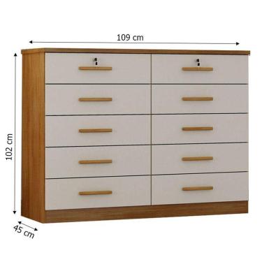 Imagem de Guarda Roupa Casal Medelim E Gaveteiro Milão Com Chave Cumaru 25 Fendi - Novo Horizonte