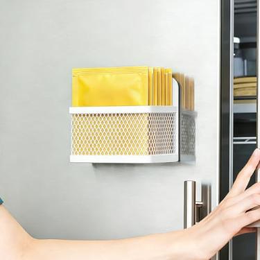 Imagem de Organizador magnético de saquinhos de chá, suporte de saquinho de chá de metal para geladeira, prateleira e balcão de cozinha, organizadores e armazenamento de chá elegantes e econômicos