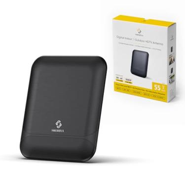 Imagem de SHERRIVA Antena de TV digital para Smart TV interna e externa, antena HDTV amplificada de 80 milhas com amplificador de sinal, recepção para canais locais TV 8K 4K 1080P HD VHF UHF, com cabo coaxial