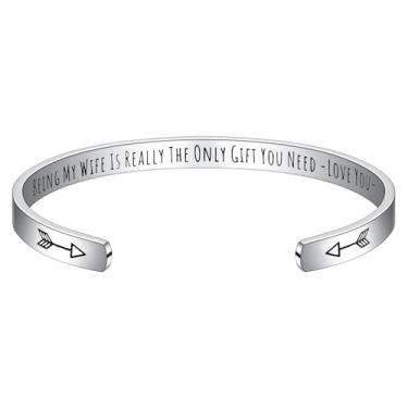 Imagem de Pulseiras femininas de aço inoxidável modernas para ansiedade, pingente de prata inspirador, mantra, hipoalergênico, personalizado, presentes de aniversário à prova d'água, joias de verão, One Size