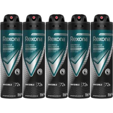 Imagem de Kit Desodorante Aerosol Rexona Invisible Men 150ml - 5 Unidades