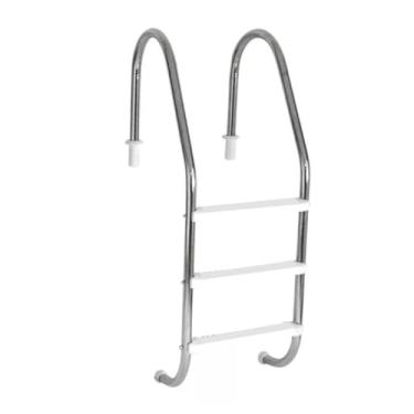 Imagem de Para Piscina Em Aço Inox Com 3 Degraus Abs Reforçada inox piscina Antiderrapante e Resistente à Corrosão, Ideal para Piscinas de Fibra, Vinil e Alvenaria(Banco)