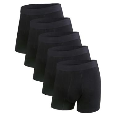 Imagem de AIRCUTE Cueca boxer lavável para incontinência à prova de vazamento, absorvente e absorvente para controle da bexiga, 63,5 ml, pacote com 5 (GG, 5 preto)
