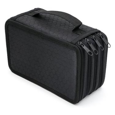 Imagem de Estojo Escolar/Estojo Box Quatro Camadas Com Furos(Preto)