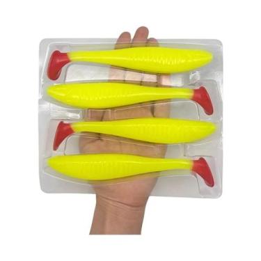 Imagem de Conjunto De Iscas Macias Grandes 6 Peças 14cm Com 2 Ganchos De Manivel