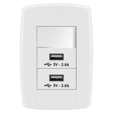 Imagem de Conjunto 1 Simples + 2 Usb - Ilumi Lev - 87015