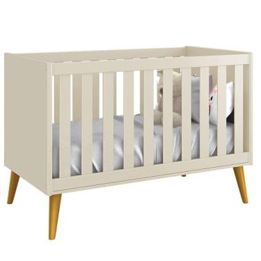 Imagem de Berço Americano Theo Areia com Pés Amadeirados - Reller