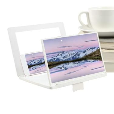 Imagem de Amplificador de Ecrã para Telemóvel,Projector Portátil Amplificador de 30 cm | Ampliador de Ecrã 3D HD com Ângulo Ajustável, Espelho e Suporte Dobrável,para Filmes, TV, Jogos, Viagem e Casa