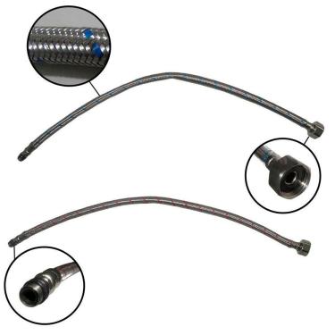 Imagem de Par Engate Rabicho Monocomando Mangueira Torneira Pia Flexivel Agua Quente Fria Misturador