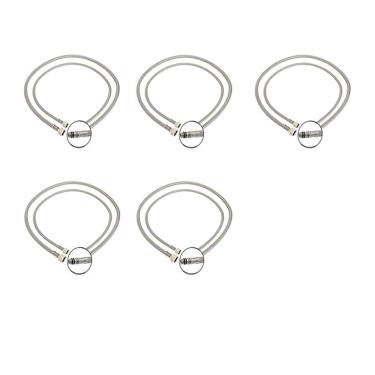 Imagem de Engate Rabicho 80cm Kit 5 Unidades Misturador Agua Quente Fria Torneira Monocomando Mangueira