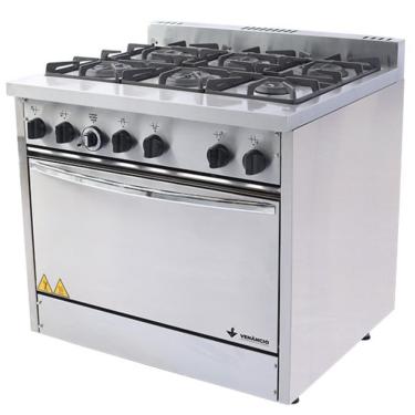 Imagem de Fogão Industrial Venâncio Don Bidone 6 Bocas com Forno Gás GLP FDB6F
