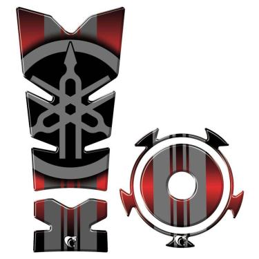 Imagem de Kit Protetor Tanque E Bocal Adesivo Moto Yamaha Fz15 Ano 2022/2023 Vermelho